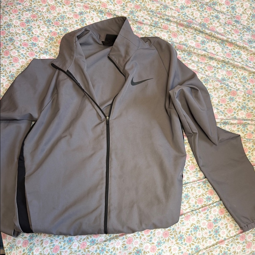 Nike Gray Bomber Jacket with Athletic Fit